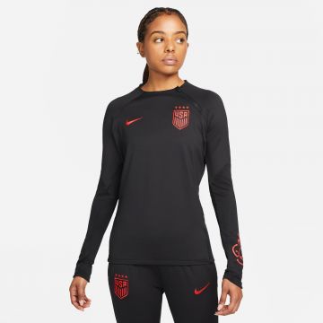 Nike Women's USA 4* LS Strike Knit Drill Top - Black / Red